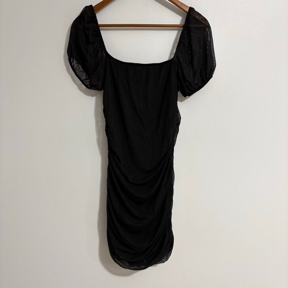 Women's Blue Blush XS Whimsygoth Scrunch Fitted Black Dress Fairy Grunge